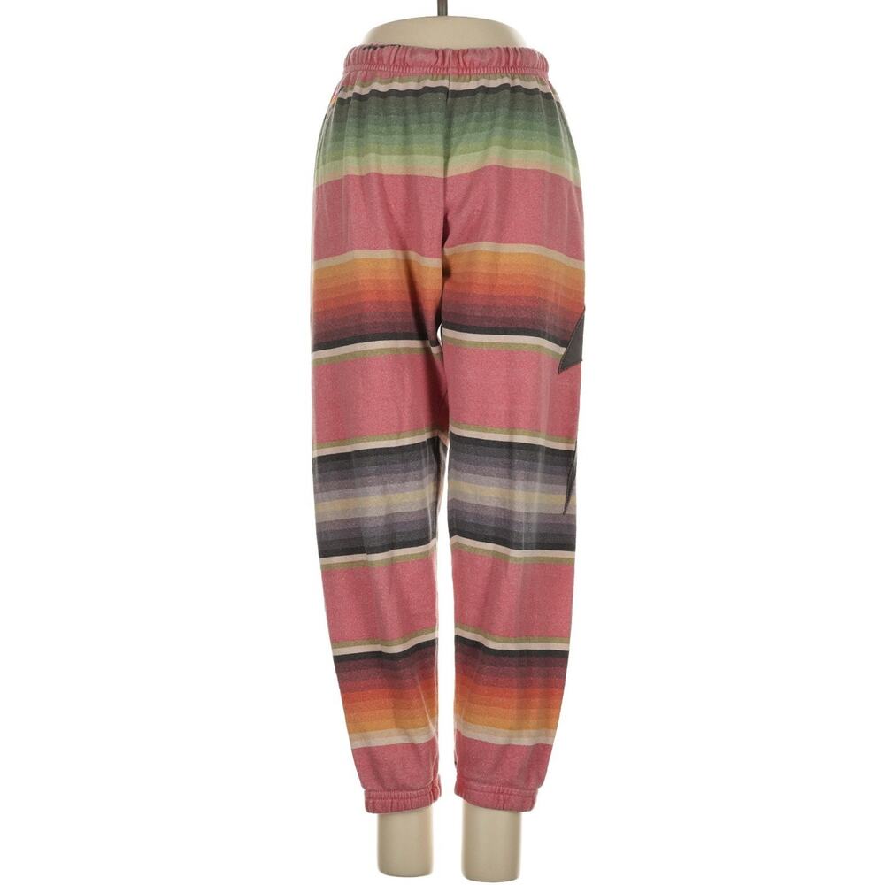 ⚡️Aviator Nation Y2K Stripe Sweatpants Lightning Bolt Pink Joggers Pants XS USA - Picture 3 of 10